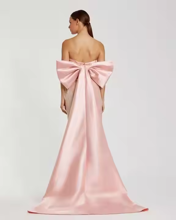 Strapless A-Line Maxi Dress Neck Embellished with Pearls Embroidery Non-Woven Front Simple Fashion Natural Waist for Proms